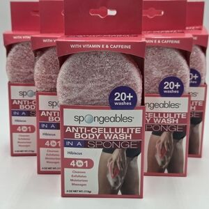 6 Pack Spongeables Anti-Cellulite Body Wash In a Sponge